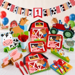 *Farm 1st Birthday DELUXE Party Pack for 16